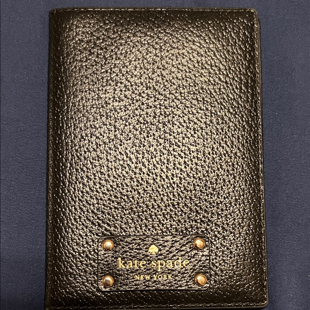 Kate Spade Black Textured Passport Holder